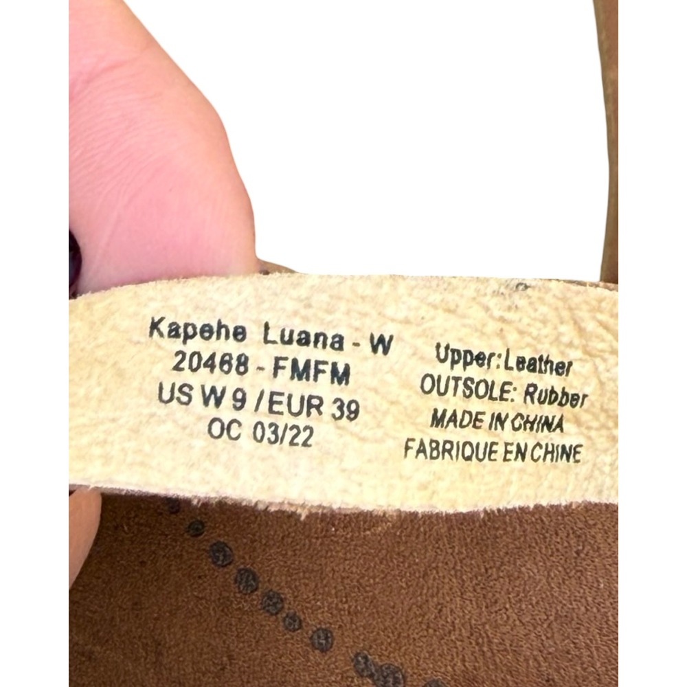OluKai Kapehe Luana Women 9 Leather Flip Flop Sandals Fox Tan 20468-FMFM - Picture 7 of 7